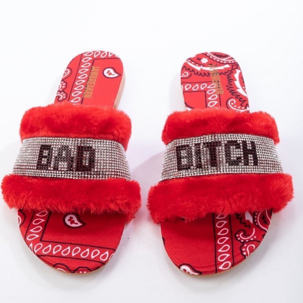 She’s Bad sandals-Red Bandana
